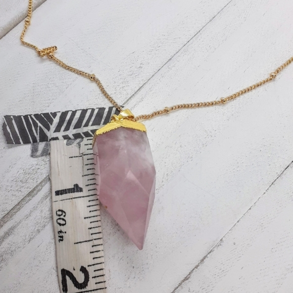 SALE Rose Quartz point necklace - Picture 2 of 5